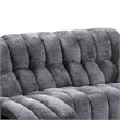 Heya Manual Recliner Sofa- Pillow Tufted Dark Gray Polyester- 92 Inch