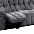 Heya Manual Recliner Sofa- Pillow Tufted Dark Gray Polyester- 92 Inch