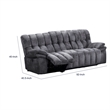 Heya Manual Recliner Sofa- Pillow Tufted Dark Gray Polyester- 92 Inch