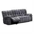 Heya Manual Recliner Sofa- Pillow Tufted Dark Gray Polyester- 92 Inch