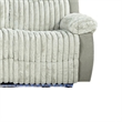 Jeya Manual Recliner Sofa- Wide Wale Light Gray Faux Fur- 83 Inch