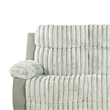 Jeya Manual Recliner Sofa- Wide Wale Light Gray Faux Fur- 83 Inch