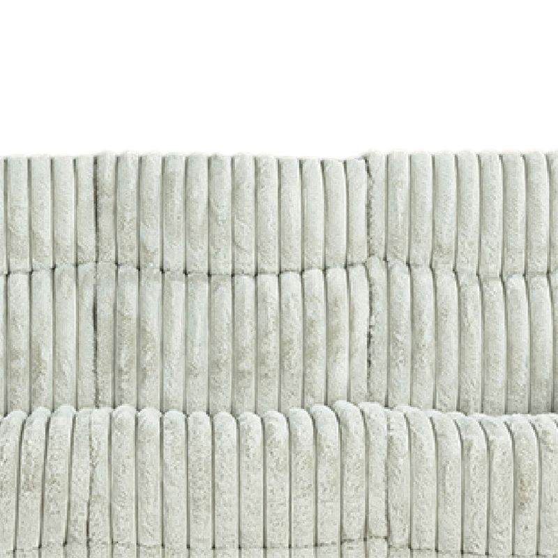 Jeya Manual Recliner Sofa- Wide Wale Light Gray Faux Fur- 83 Inch