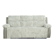 Jeya Manual Recliner Sofa- Wide Wale Light Gray Faux Fur- 83 Inch