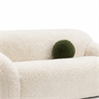 Dera Modern Sofa- Olive Green Pillow- Sand Beige Faux Fur- 84 Inch