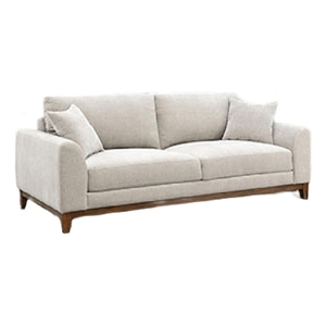 Wera Accent Sofa with 2 Pillows- Light Gray Chenille- 84 Inch
