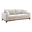 Wera Accent Sofa with 2 Pillows- Light Gray Chenille- 84 Inch