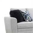 Eny Sofa- 4 Accent Pillows- Light Gray Chenille- Black Legs- 84 Inch
