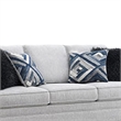 Eny Sofa- 4 Accent Pillows- Light Gray Chenille- Black Legs- 84 Inch