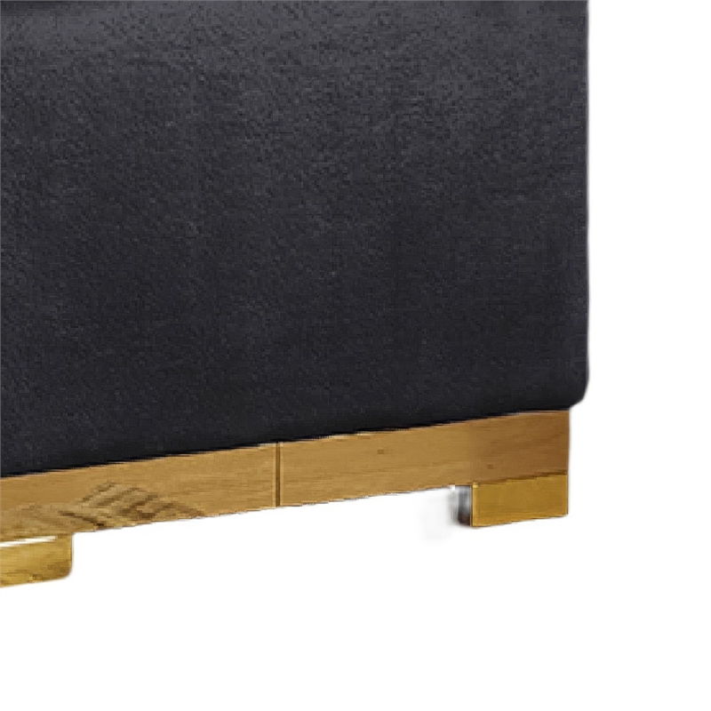 Vysa Loveseat with 2 Pillows- Barrel Back- Gold Base- 68 Inch Black