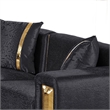 Vysa Loveseat with 2 Pillows- Barrel Back- Gold Base- 68 Inch Black