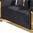 Vysa Loveseat with 2 Pillows- Barrel Back- Gold Base- 68 Inch Black