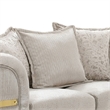 Jysa Loveseat- 3 Pillows- Gold Trim Flared Arms- Beige 68 Inch