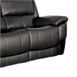 Larus Manual Motion Recliner Loveseat- Black Faux Leather 60 Inch