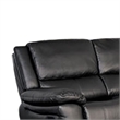 Larus Manual Motion Recliner Loveseat- Black Faux Leather 60 Inch