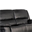 Larus Manual Motion Recliner Loveseat- Black Faux Leather 60 Inch
