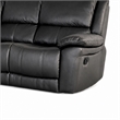 Larus Manual Motion Recliner Sofa- 3 Seater- Black Faux Leather 82 Inch