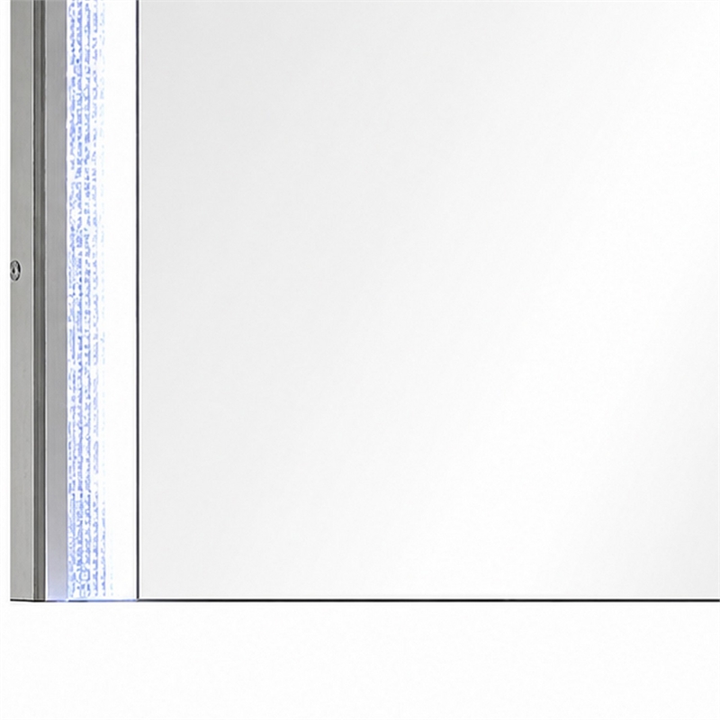 Soha Dresser Mirror- Rhinestone Trim w LED- High Gloss White 38x38