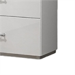 Soha Nightstand- 2 Drawers- Acrylic Chrome Handles- High Gloss White