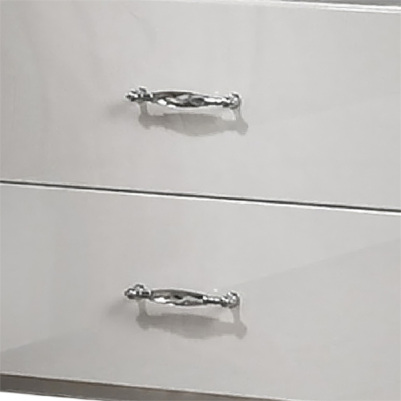 Soha Nightstand- 2 Drawers- Acrylic Chrome Handles- High Gloss White