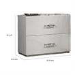 Soha Nightstand- 2 Drawers- Acrylic Chrome Handles- High Gloss White