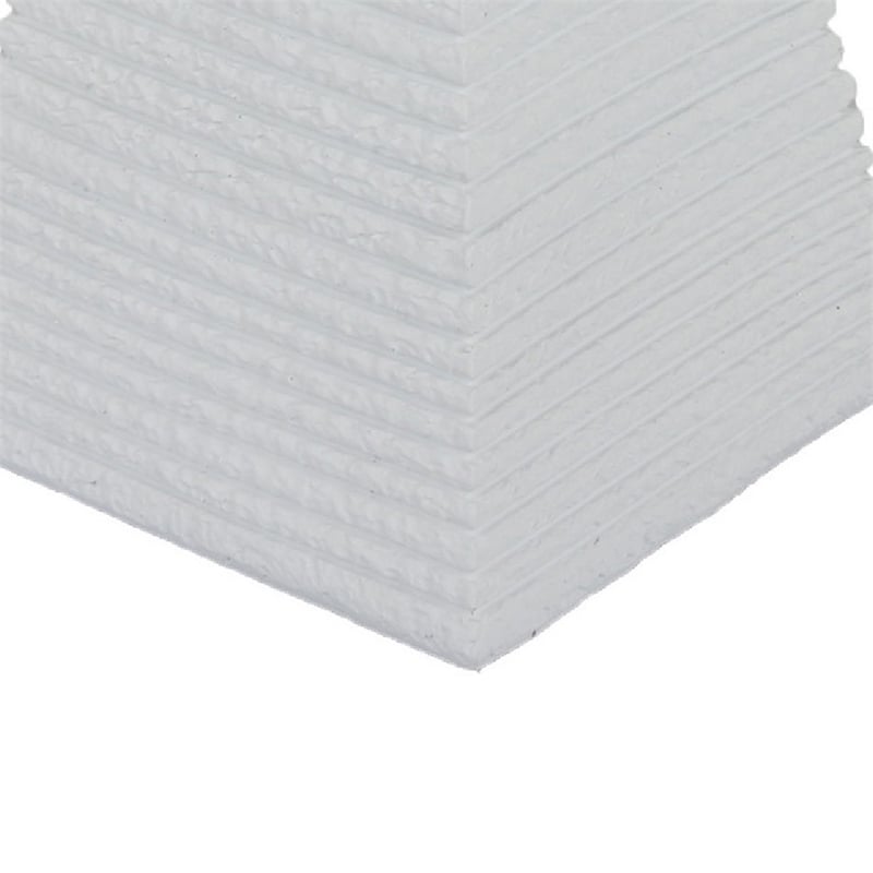 Decorative Pyramid Sculpture- Horizontally Ribbed White Resin 15 Inch