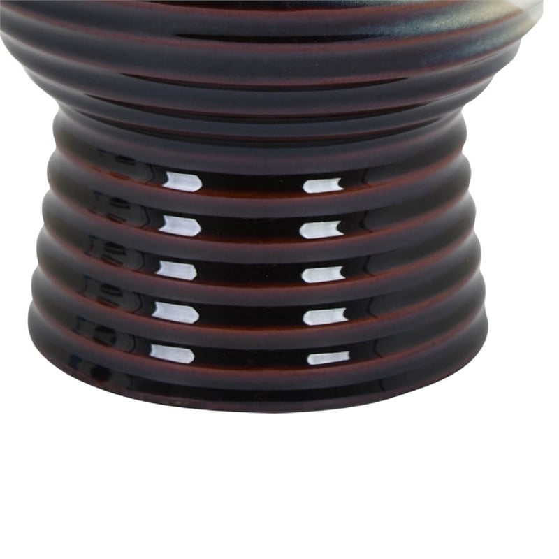 Decorative Planter- Tapered Body- Flared Pedestal- Gray Ceramic 10 Inch