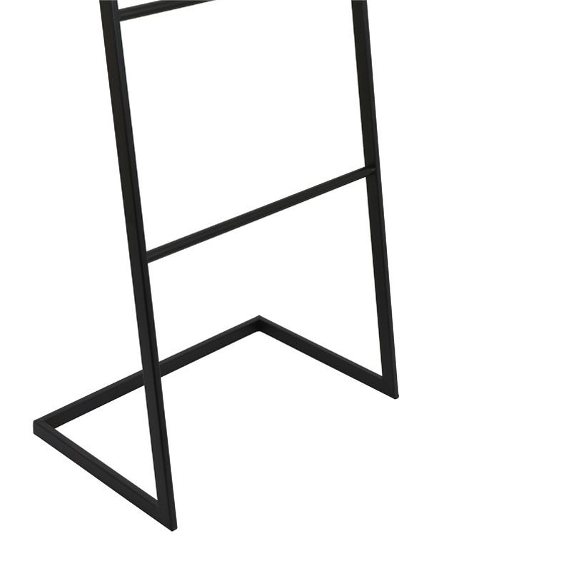 Freestanding Towel Quilt Rack- 4 Rungs- Built-in Base- Black Metal 39 Inch