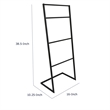 Freestanding Towel Quilt Rack- 4 Rungs- Built-in Base- Black Metal 39 Inch