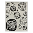 Wren Wall Art with Abstract Patterns- White Frame- Natural Fiber 32 Inch