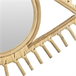 Greta Eye-Shaped Wall-Mounted Mirror- Sunburst Frame- Natural Fiber