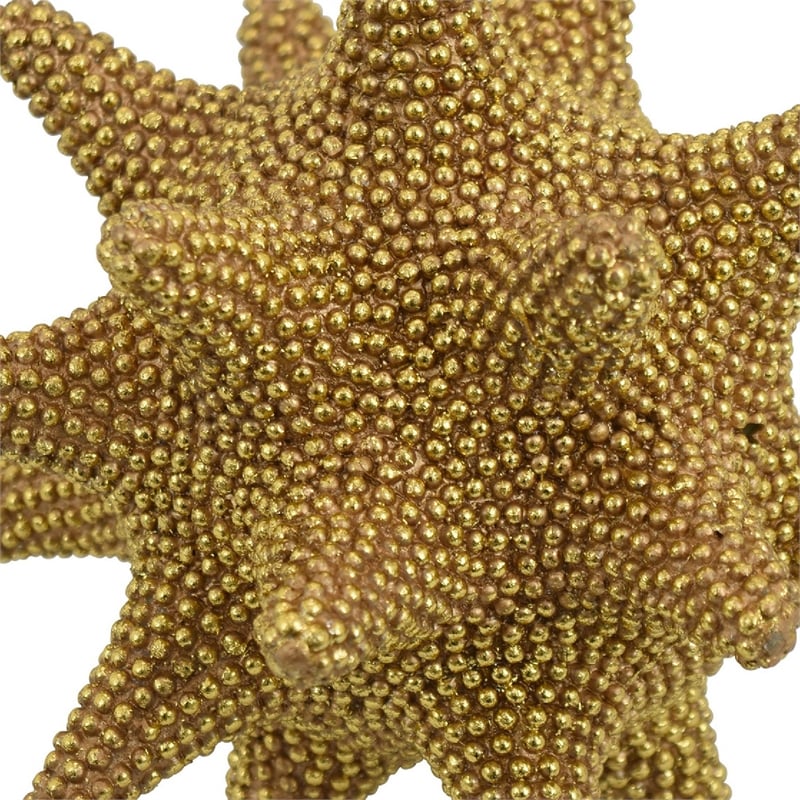 Noah Decorative Orb Sculpture with Spiked Details- Gold Resin 8 Inch