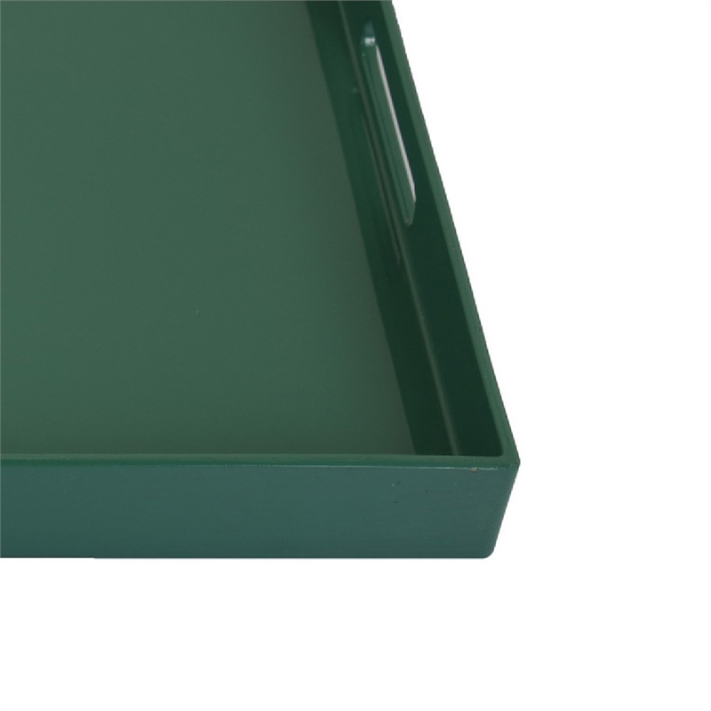 Diana Serving Tray with Integrated Handles- Green Polyurethane 19x14