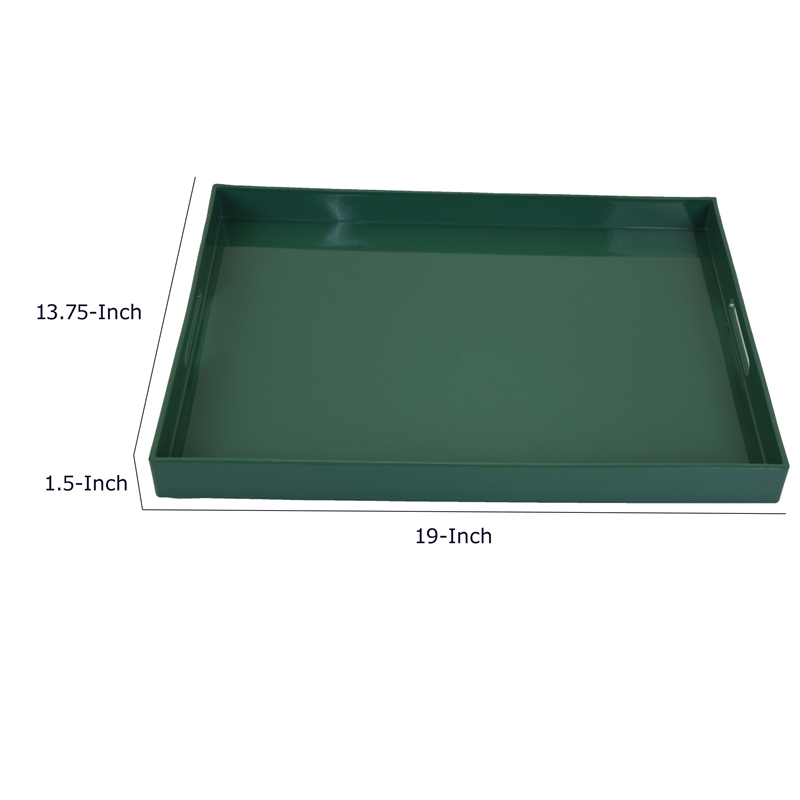 Diana Serving Tray with Integrated Handles- Green Polyurethane 19x14
