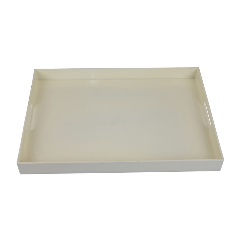 Diana Serving Tray with Integrated Handles- White Polyurethane 19x14