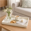 Diana Serving Tray with Integrated Handles- White Polyurethane 19x14