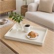 Diana Serving Tray with Integrated Handles- White Polyurethane 19x14