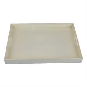 Diana Serving Tray with Integrated Handles- White Polyurethane 19x14