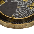 Archy Round Tray- Set of 2- Abstract Patterns- Black-Gold Polyurethane