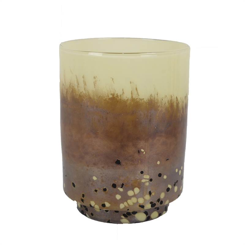 Sophie Vase with Frosted Gradient- Speckled Base- Multi-Tone Glass 9 Inch