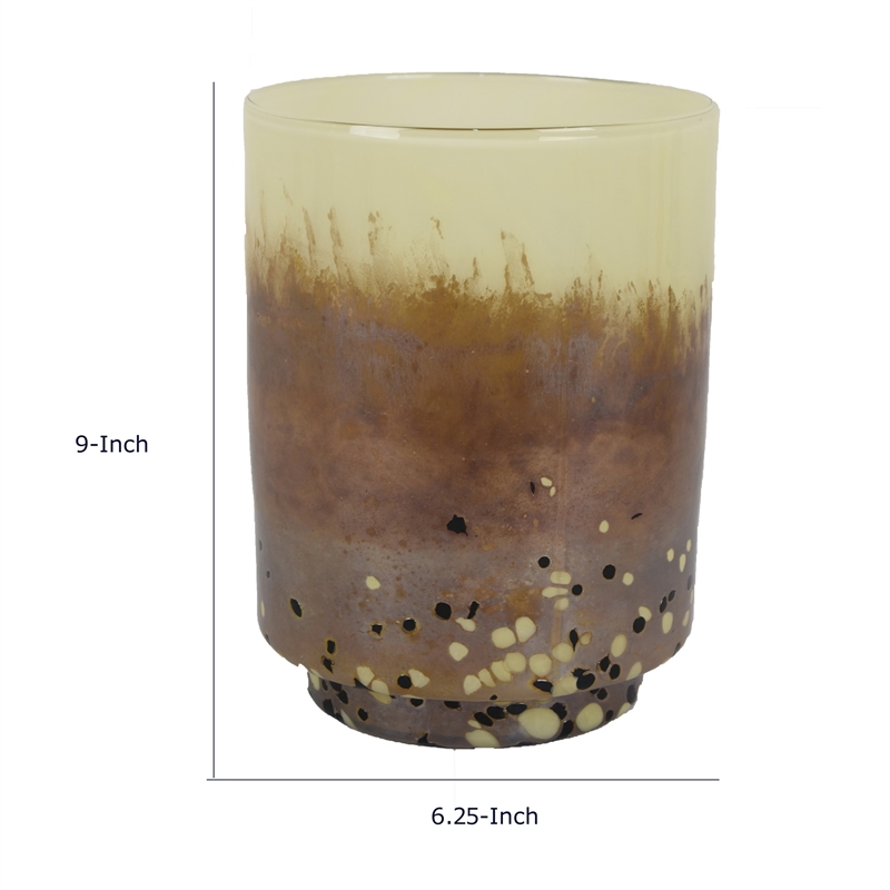 Sophie Vase with Frosted Gradient- Speckled Base- Multi-Tone Glass 9 Inch