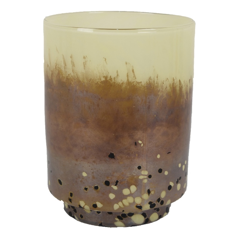 Sophie Vase with Frosted Gradient- Speckled Base- Multi-Tone Glass 9 Inch