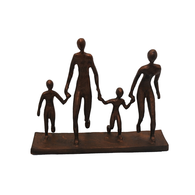 Draco Decorative Family Figurine Sculpture on Base- Bronze Metal
