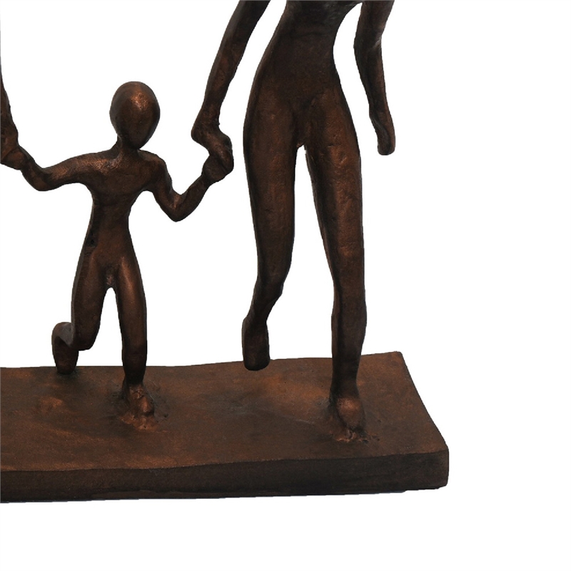 Draco Decorative Family Figurine Sculpture on Base- Bronze Metal