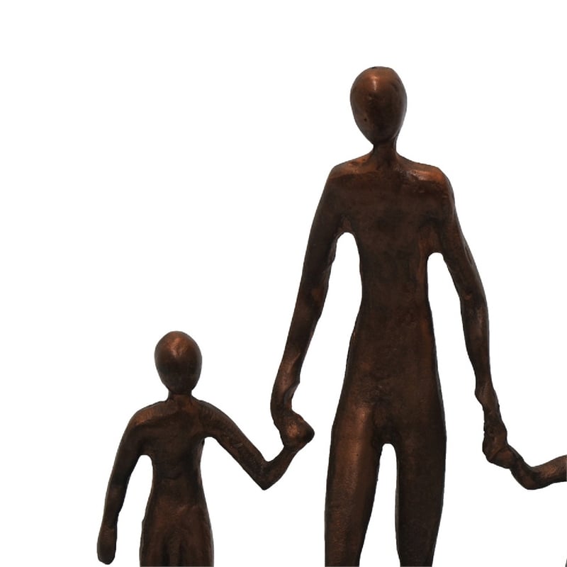 Draco Decorative Family Figurine Sculpture on Base- Bronze Metal