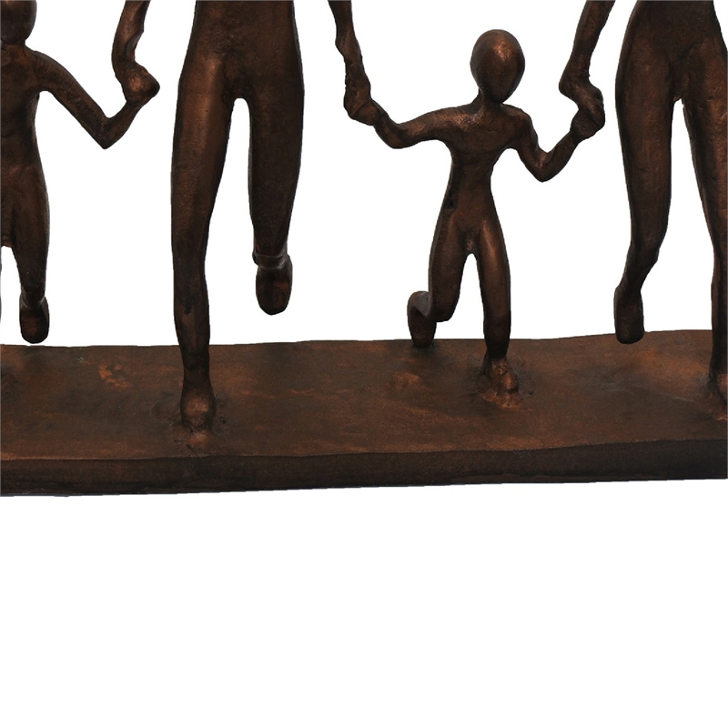 Draco Decorative Family Figurine Sculpture on Base- Bronze Metal