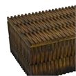 Suzie Decorative Storage Box with Textured Lid- Brown Ribbed Resin