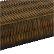 Suzie Decorative Storage Box with Textured Lid- Brown Ribbed Resin