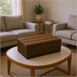 Suzie Decorative Storage Box with Textured Lid- Brown Ribbed Resin