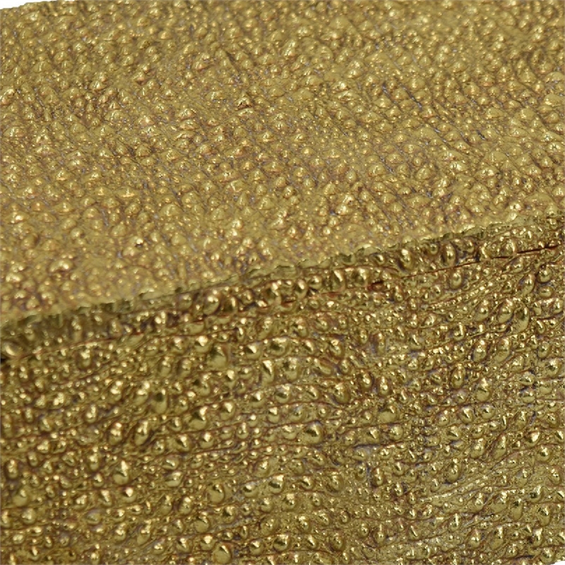 Suzie Decorative Box with Lid and Storage- Gold Textured Resin 12 Inch